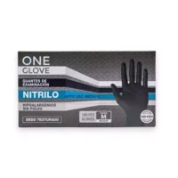 ONE GLOVE GUANTES DE NITRILO NEGRO X100 PCS